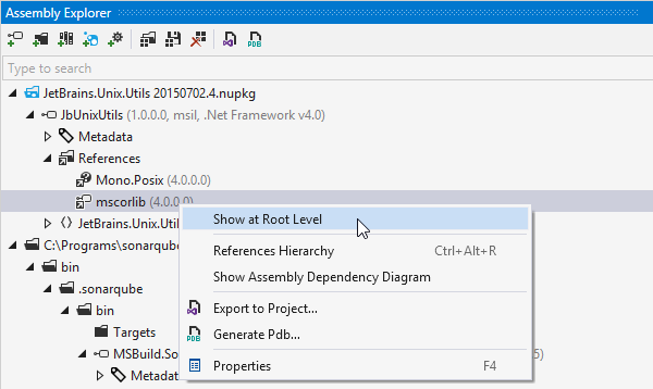 dotPeek helps you browse folders, archives, and NuGet packages