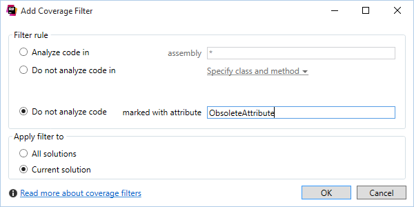 Attribute filters complement coverage filters