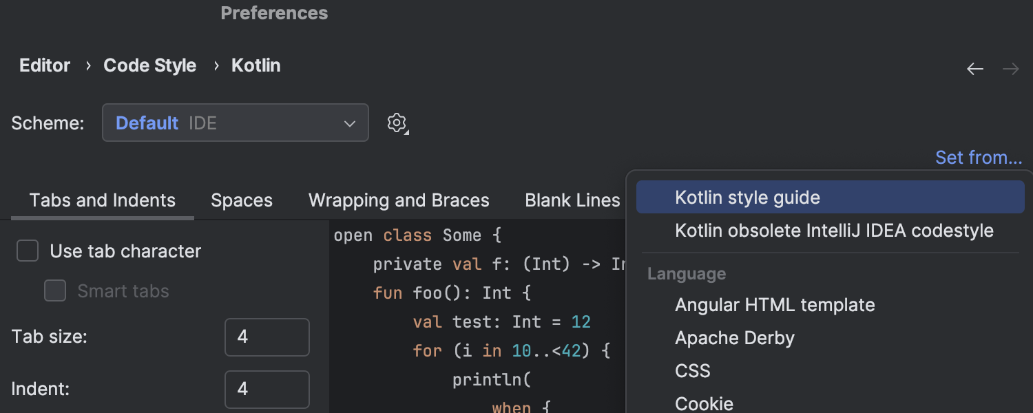 すべてのプロジェクトに伝搬される公式の Kotlin コードスタイル