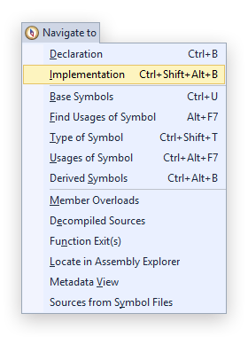 Context-sensitive navigation in dotPeek