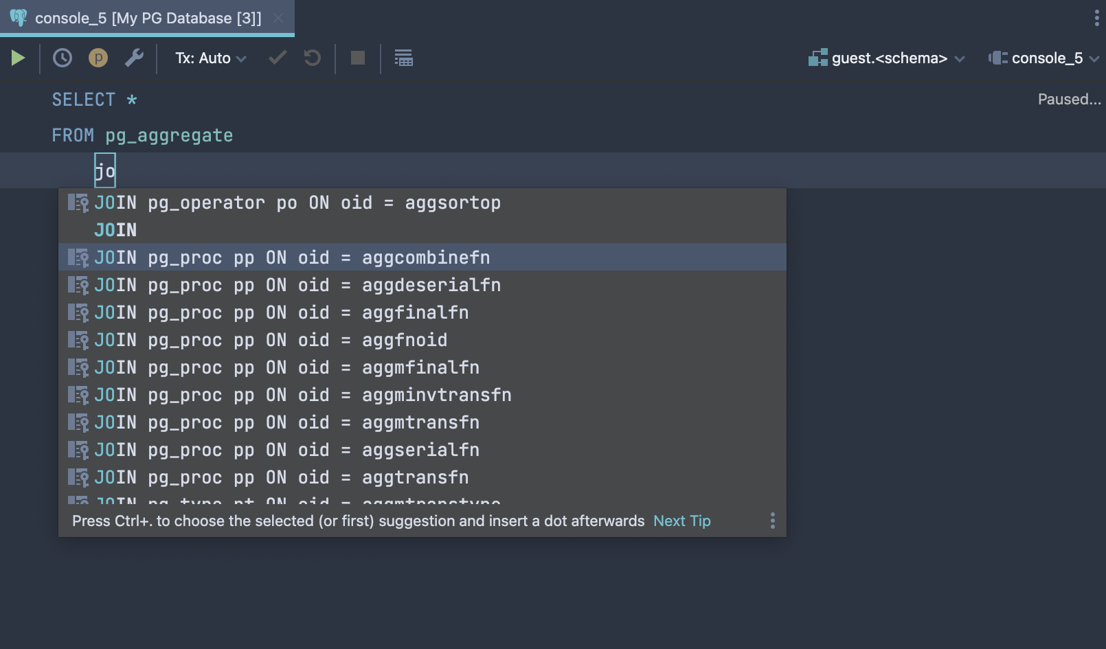 DataGrip: PostgreSQL GUI tool