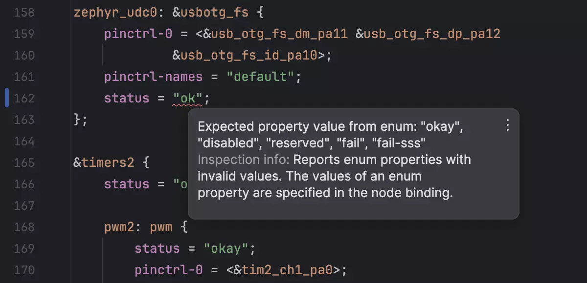 Verificações de valores de enums