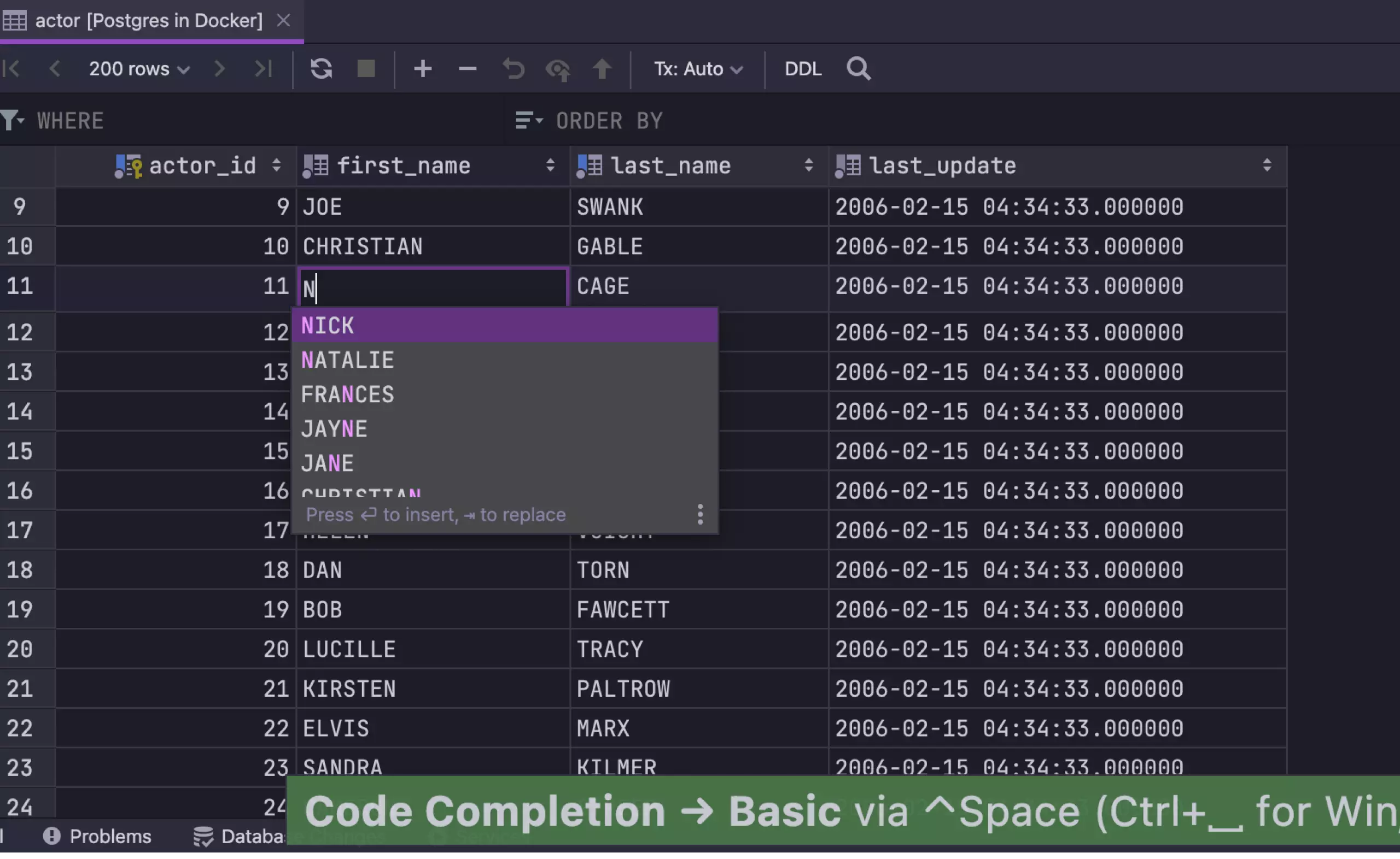 Modify data