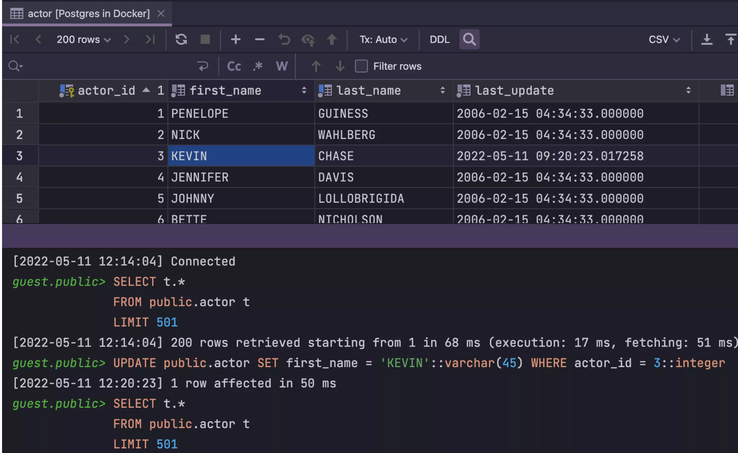 Journal SQL