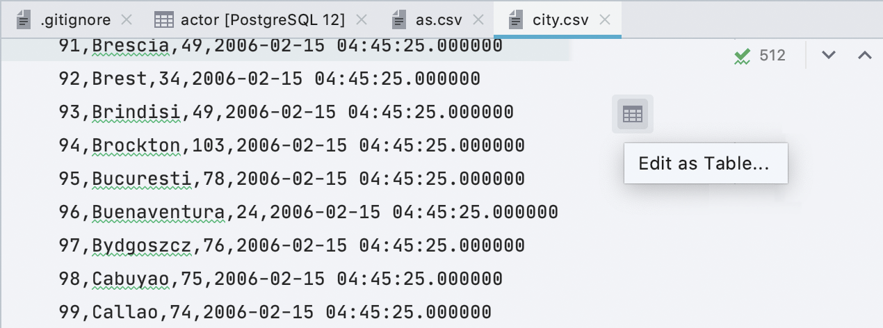 CSV file type