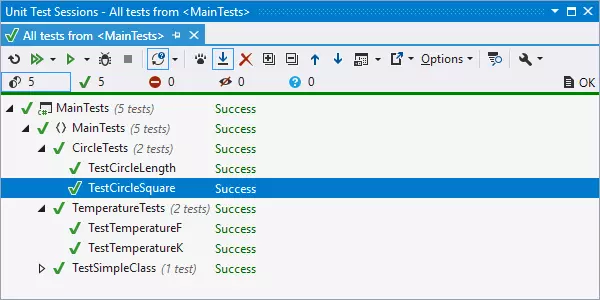 Integrierter Unit-Test-Runner