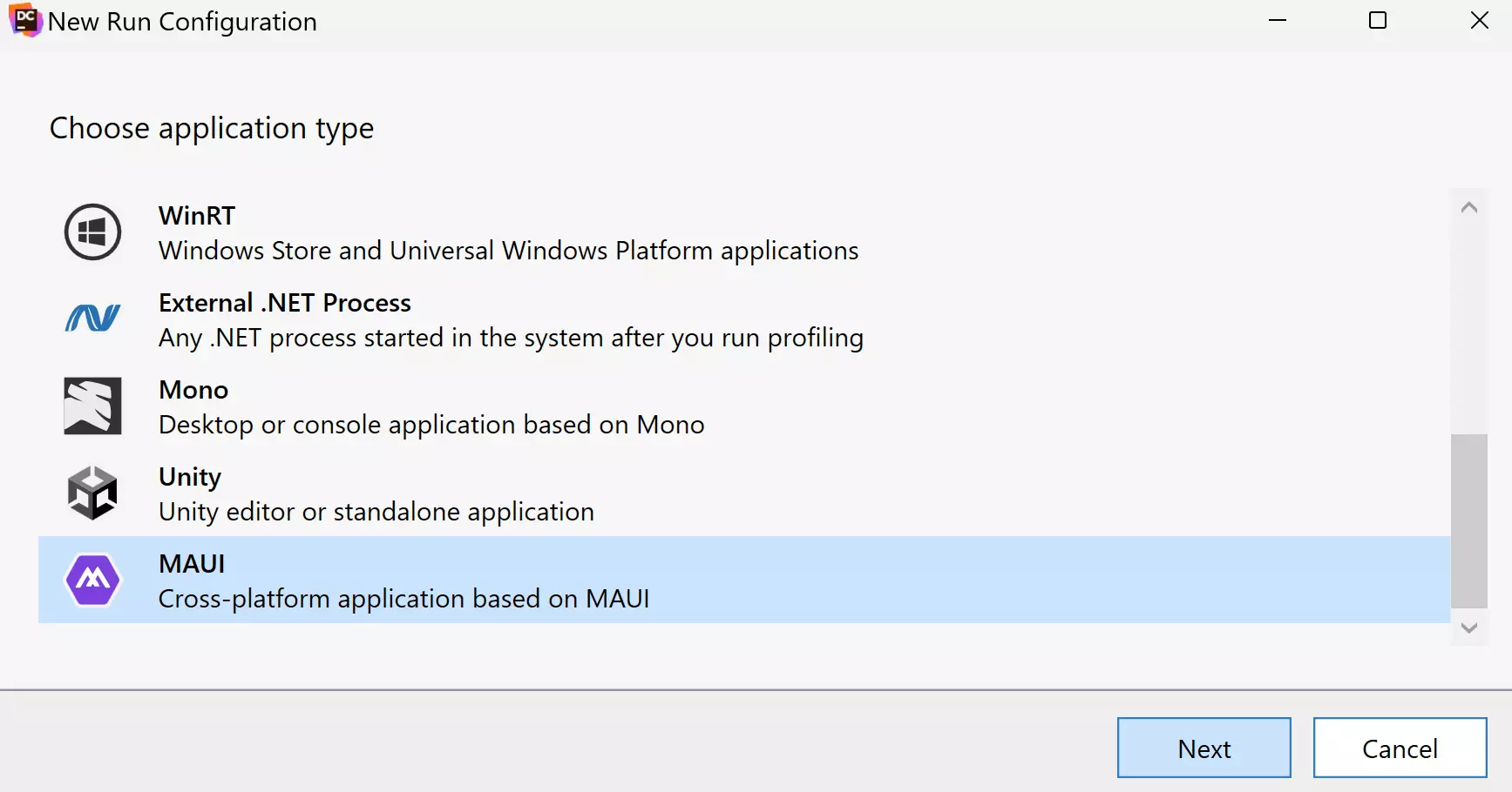 Support for MAUI applications