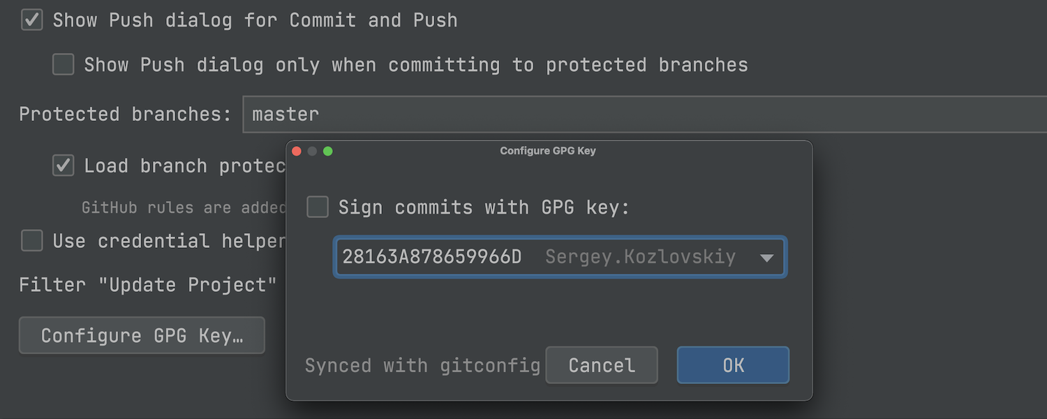 Setting up a GPG signature in GoLand