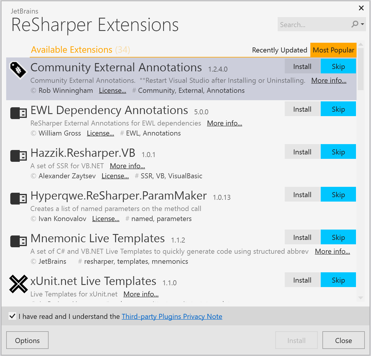 Visual Studio ReSharper Extensions