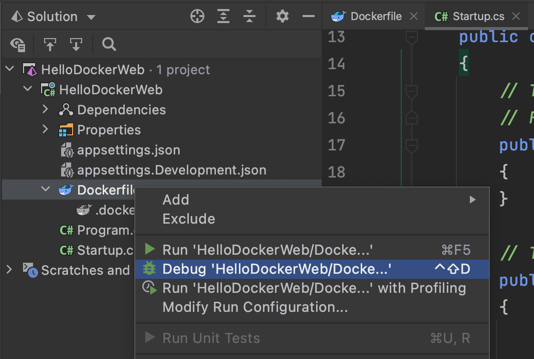 Debugging our asp.net core application inside of Docker