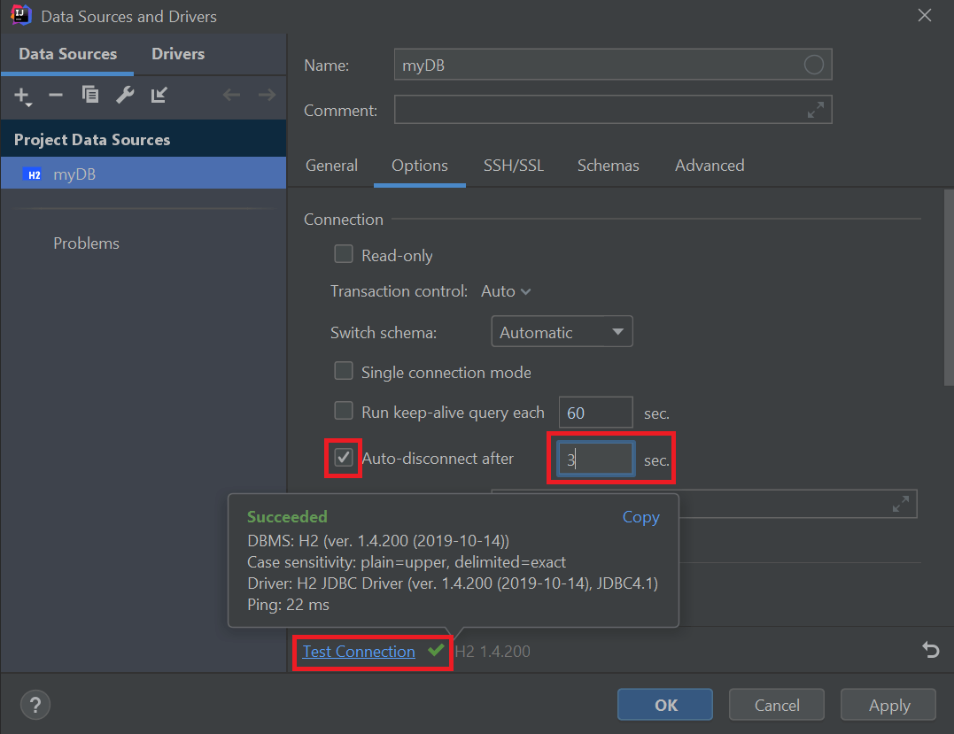 Data Source Config Options