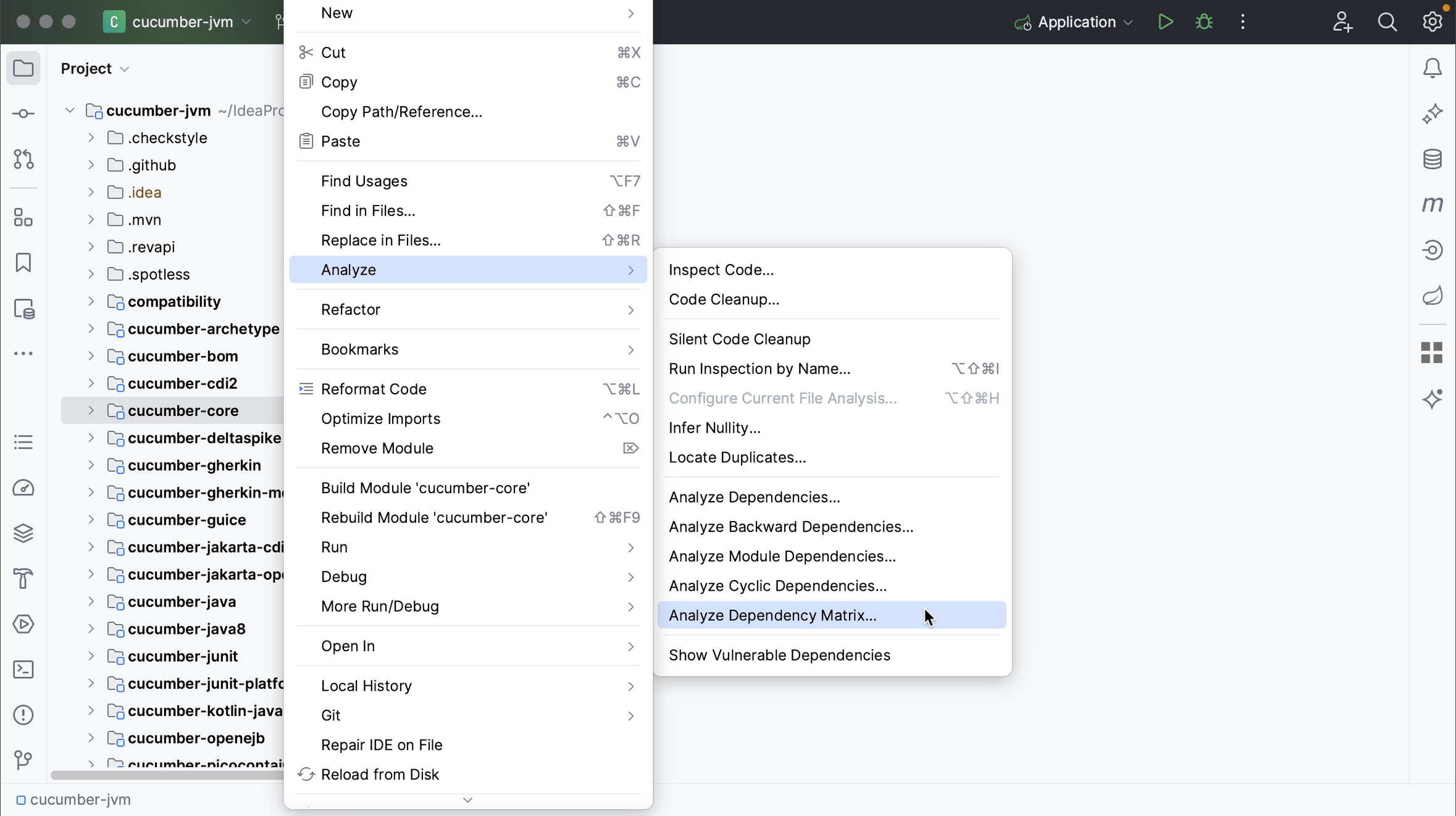 Analyze Dependency Matrix