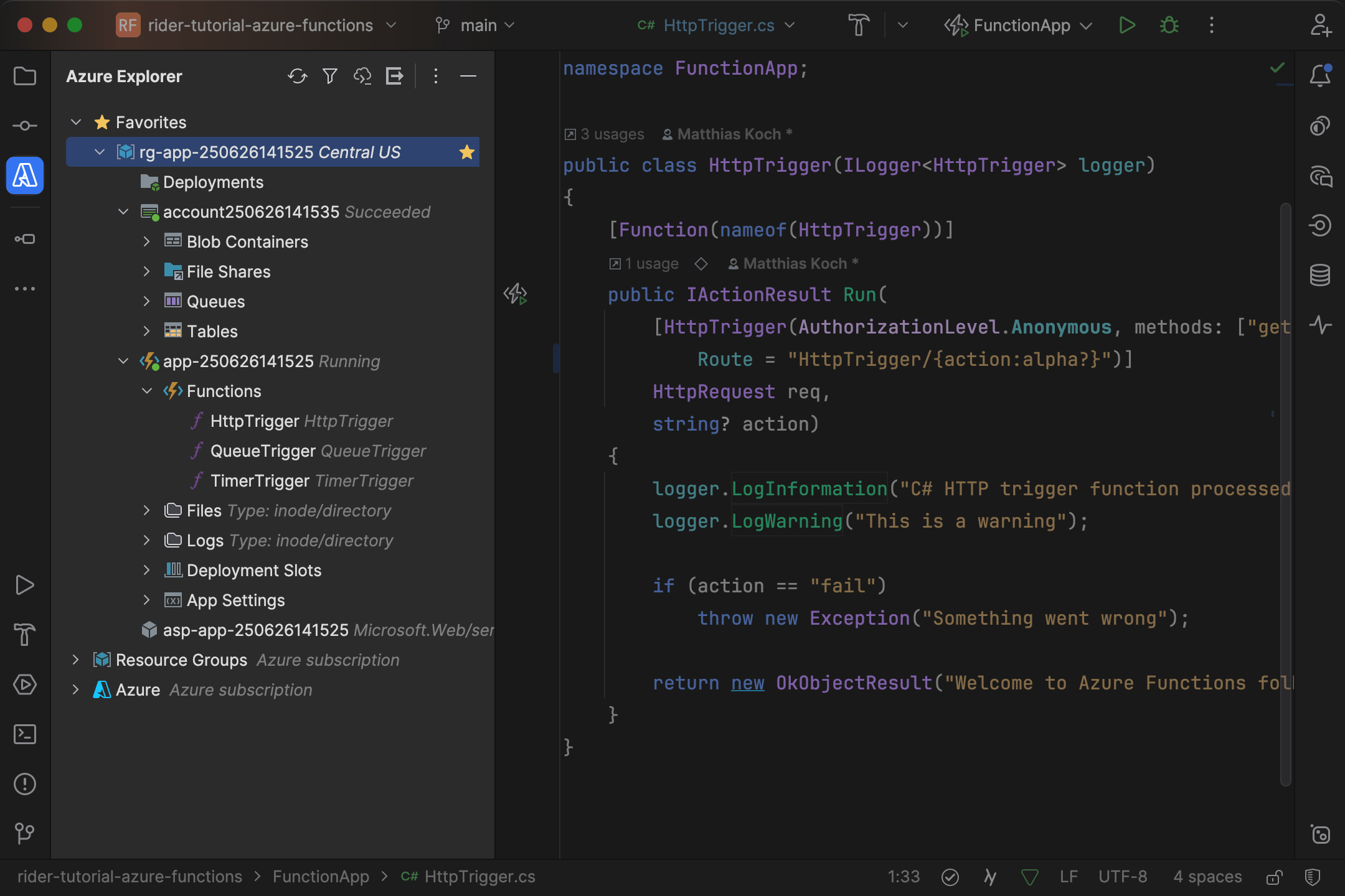Azure Window with Resources