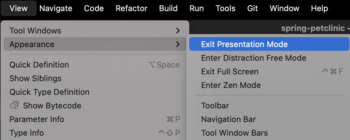 Exit Presentation Mode