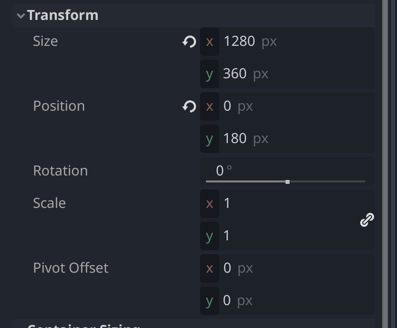 Transform settings for RichTextLabel