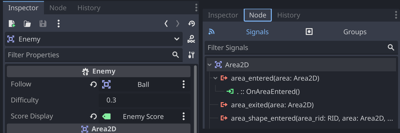 Assigning settings in inspector for Enemy