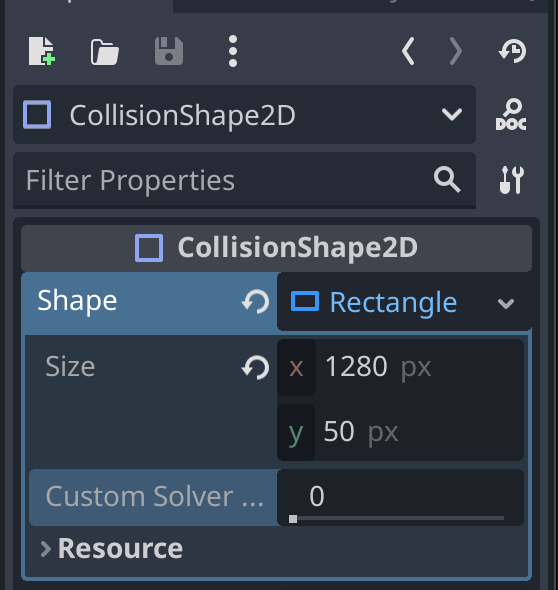 Rectangle expanded in inspector