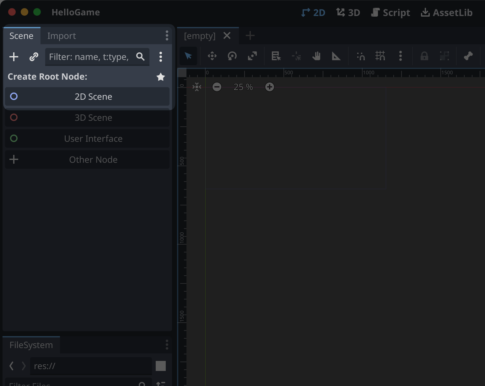 Scene tree in Godot Editor