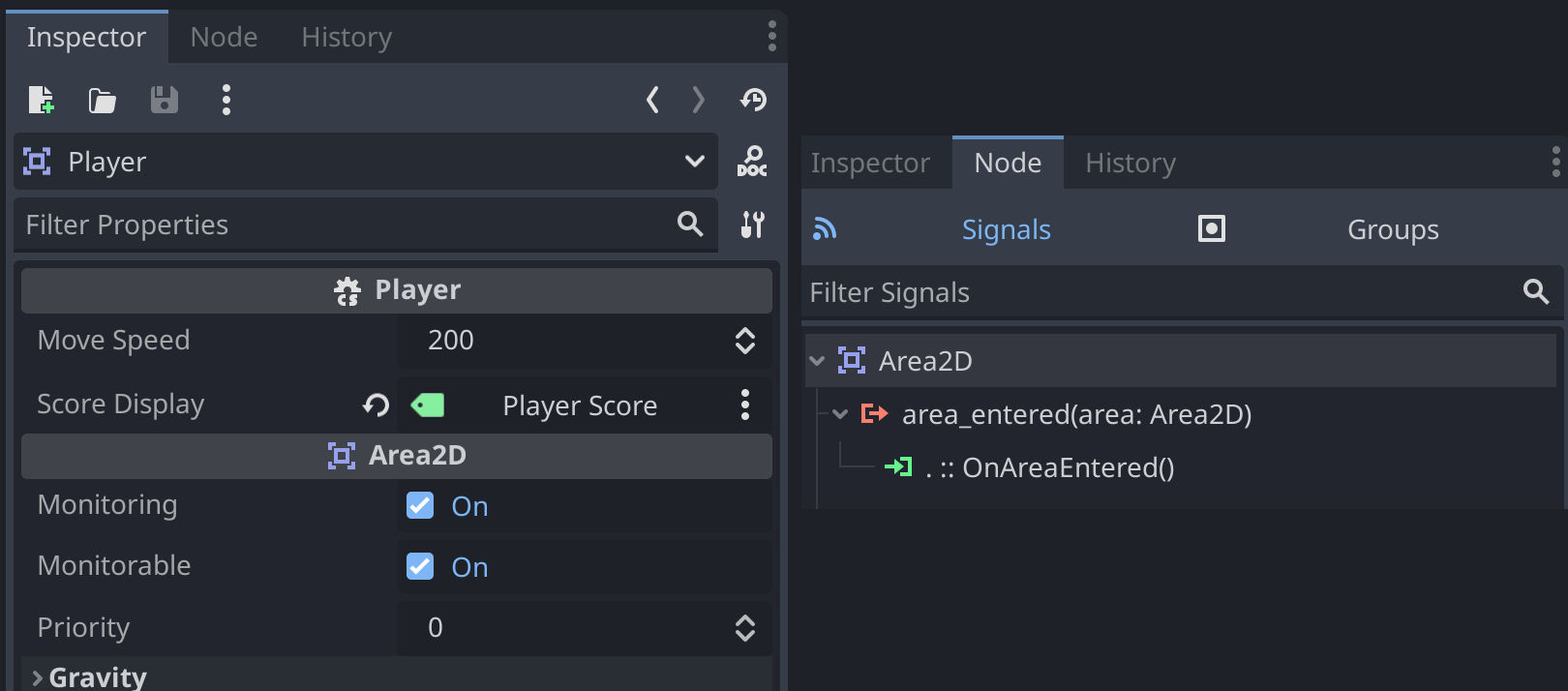 Player settings in Inspector