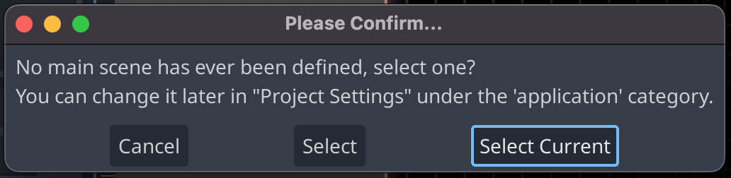 Please confirm dialog to select current scene