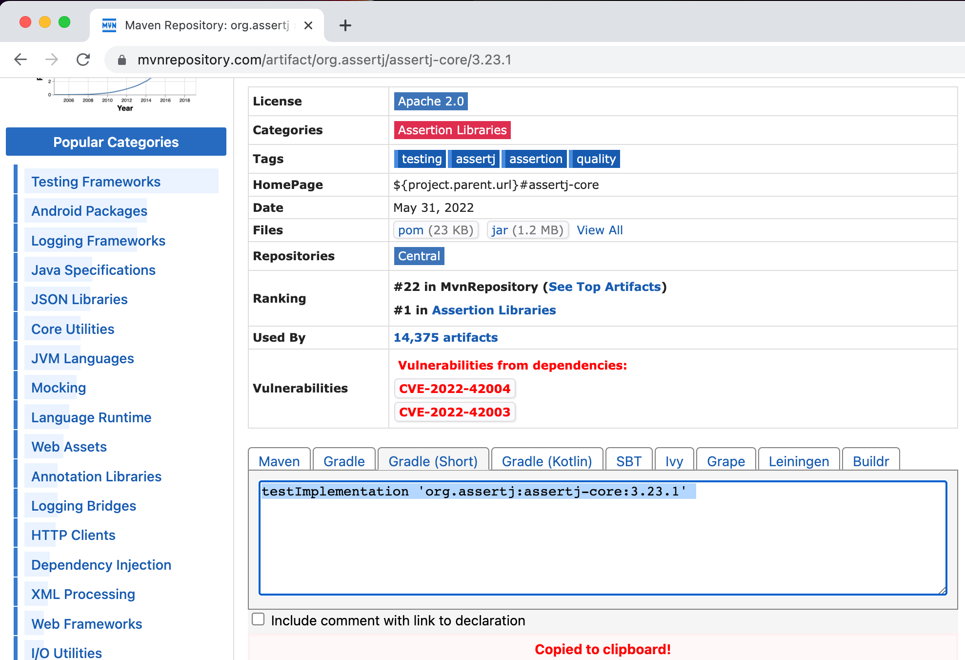 MvnRepository Gradle format