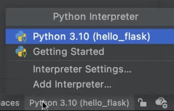 View Python packages on the Status Bar
