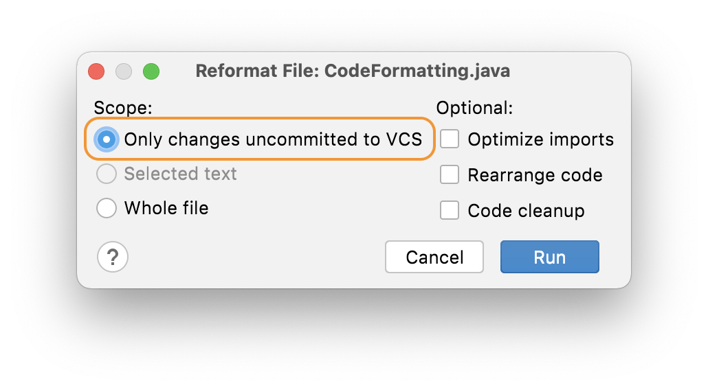 Reformat Only Code That's Changed