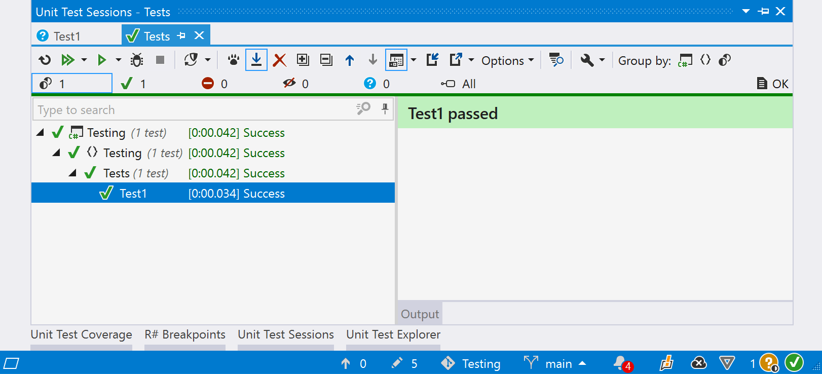 Running unit tests with resharper and visual studio
