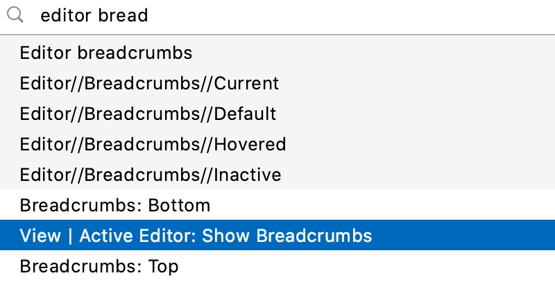 Turn Editor Breadcrumbs On and Off