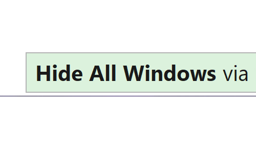 Hide all tool windows