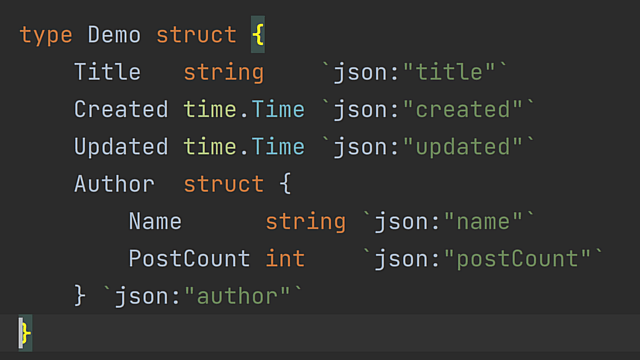 Add new fields to struct types from JSON