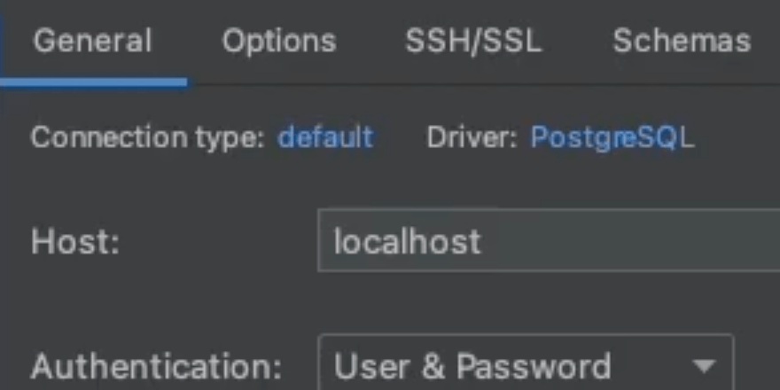 Connect from the IDE to a postgreSQL database