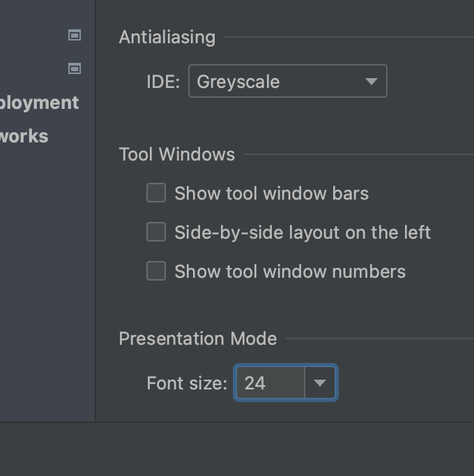 Presentation Mode Font Size