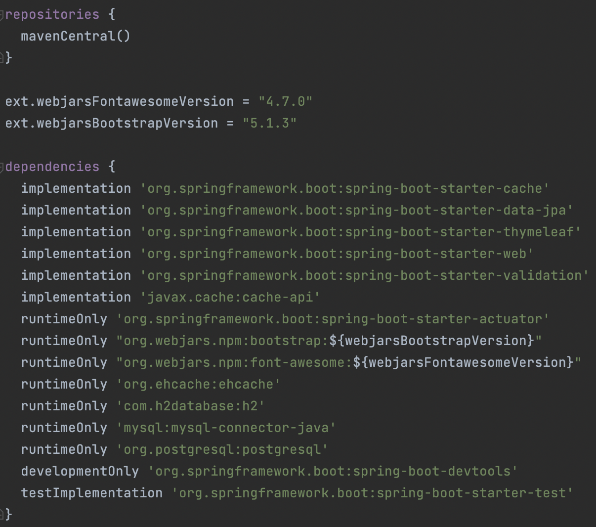 Dependency management config file