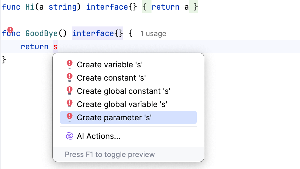 Introduce parameters from unresolved references in your code