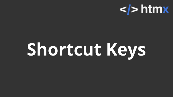 Shortcut keys for web applications