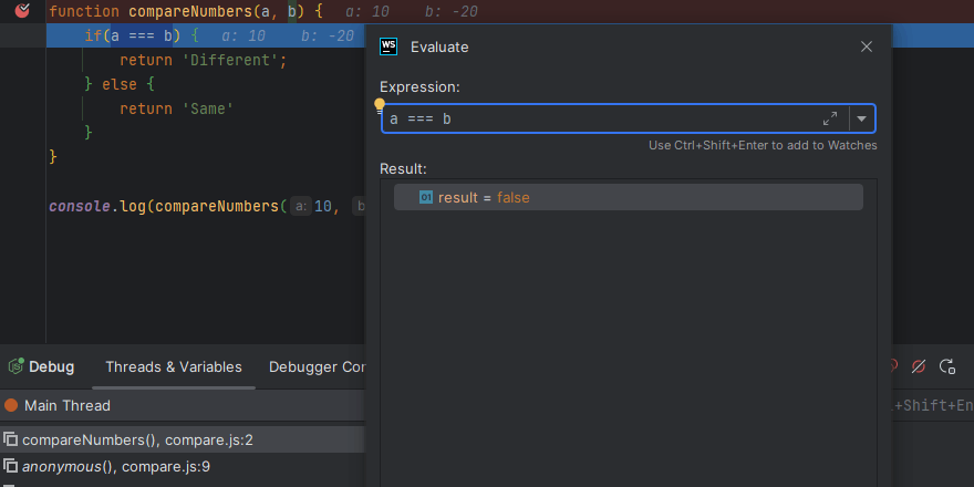 Evaluate Expressions When Debugging