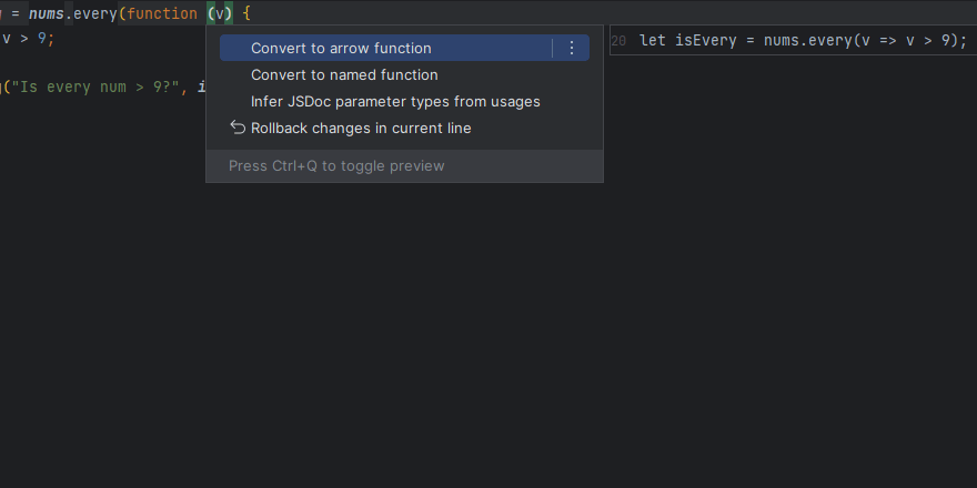 Create Arrow Functions in One Click