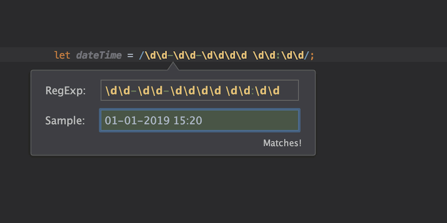 Test Regular Expressions in the IDE