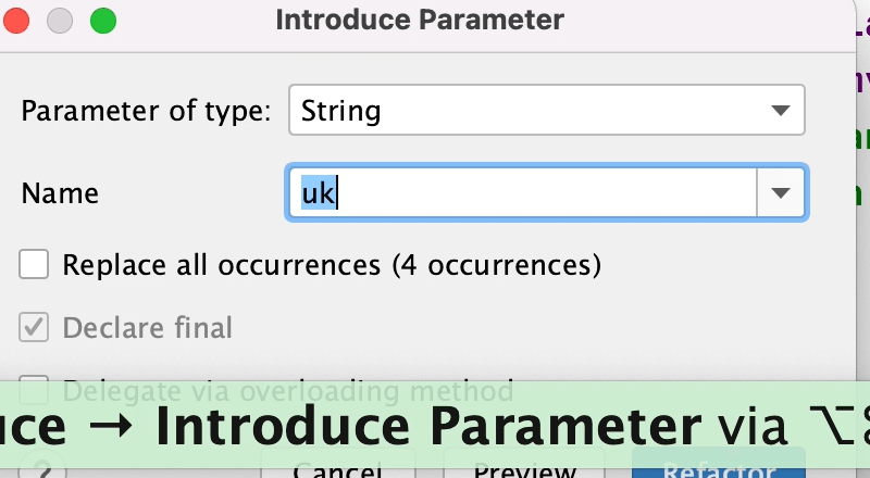 Extract Parameter