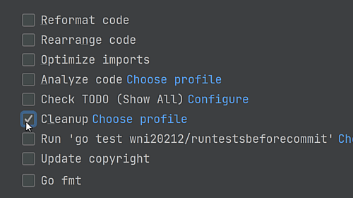 Cleanup code before commit