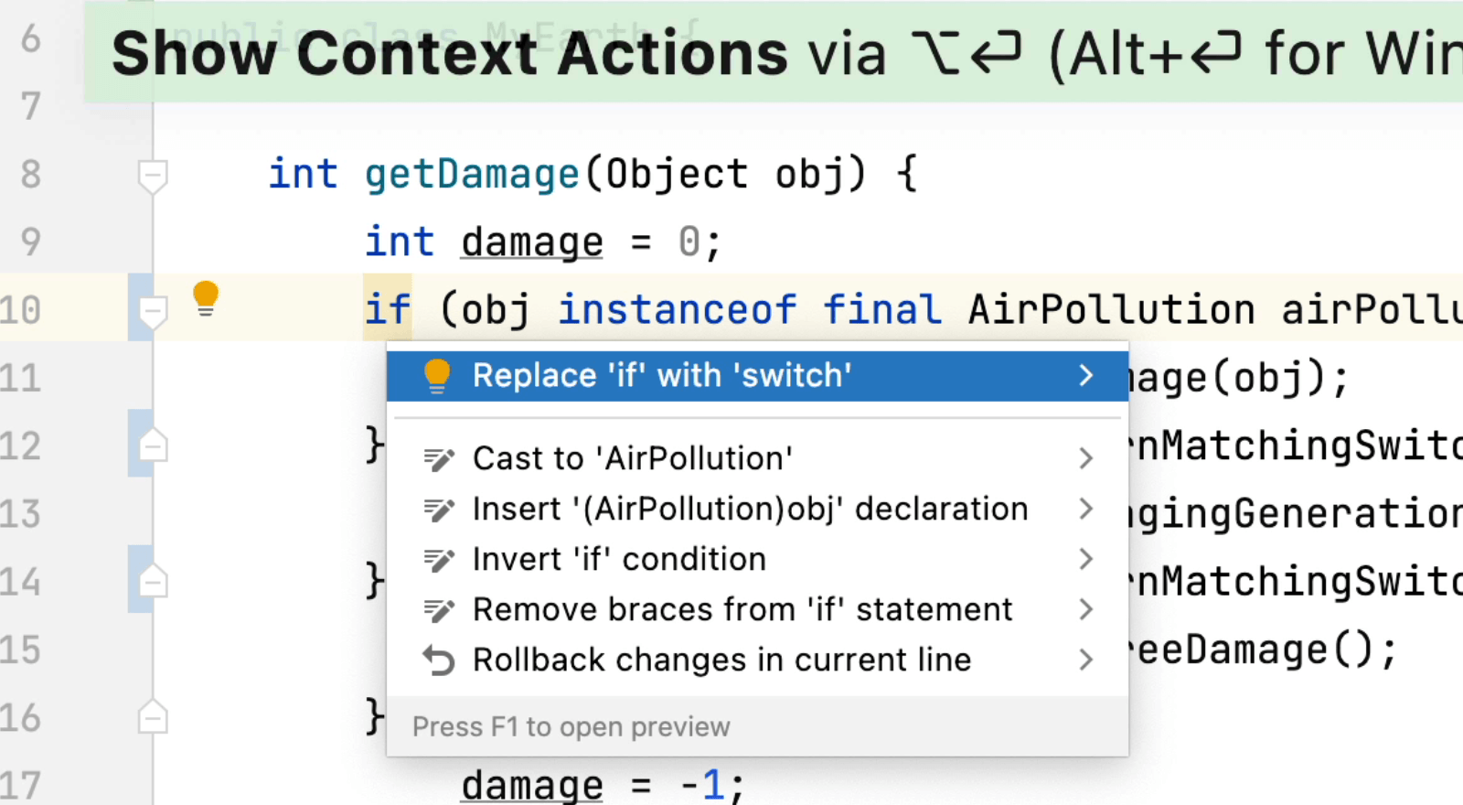 Pattern Matching for Switch