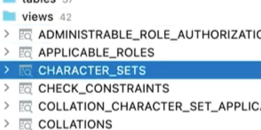 View Database Definitions