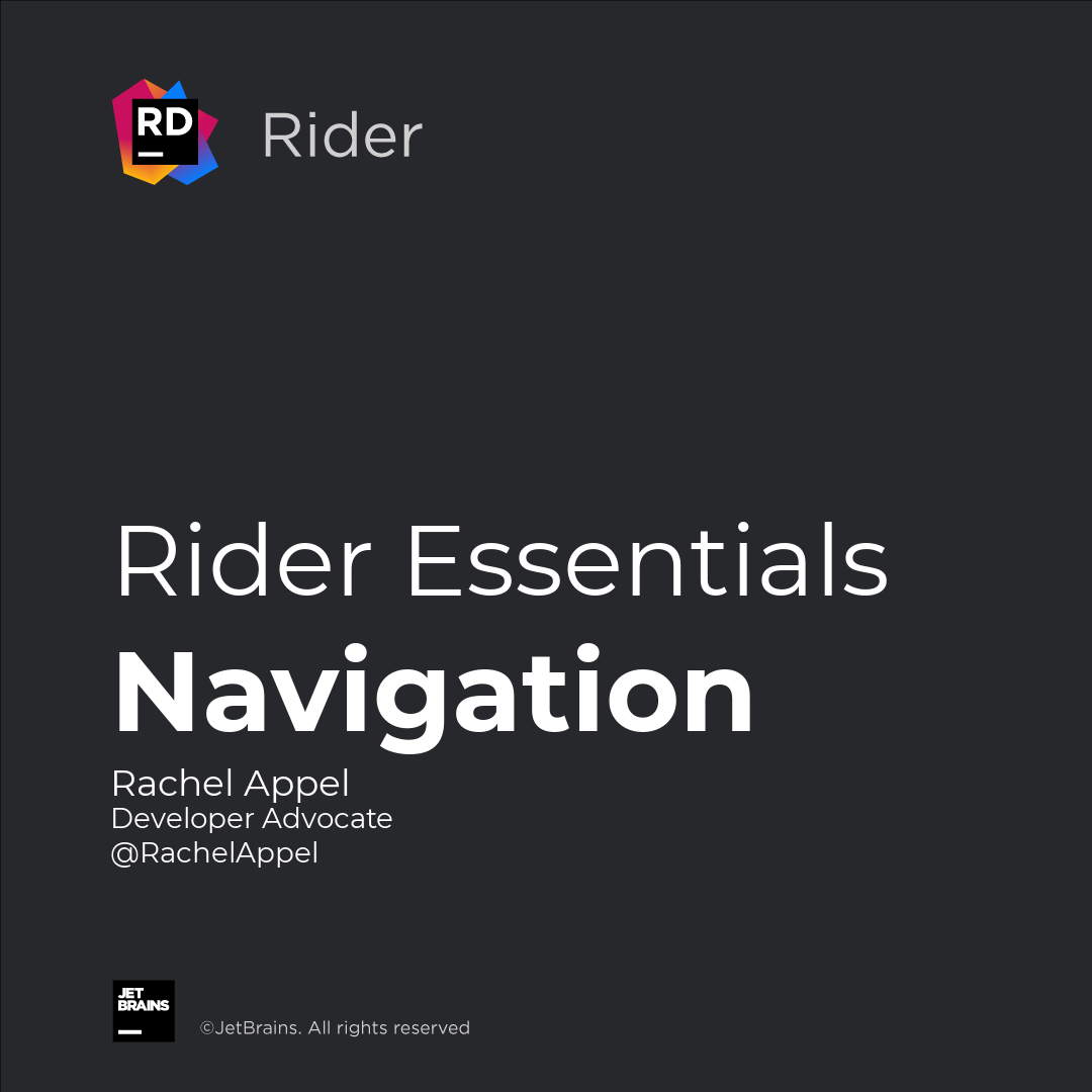 Navigation in a code base with Rider