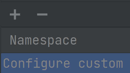 Configure custom namespaces manually