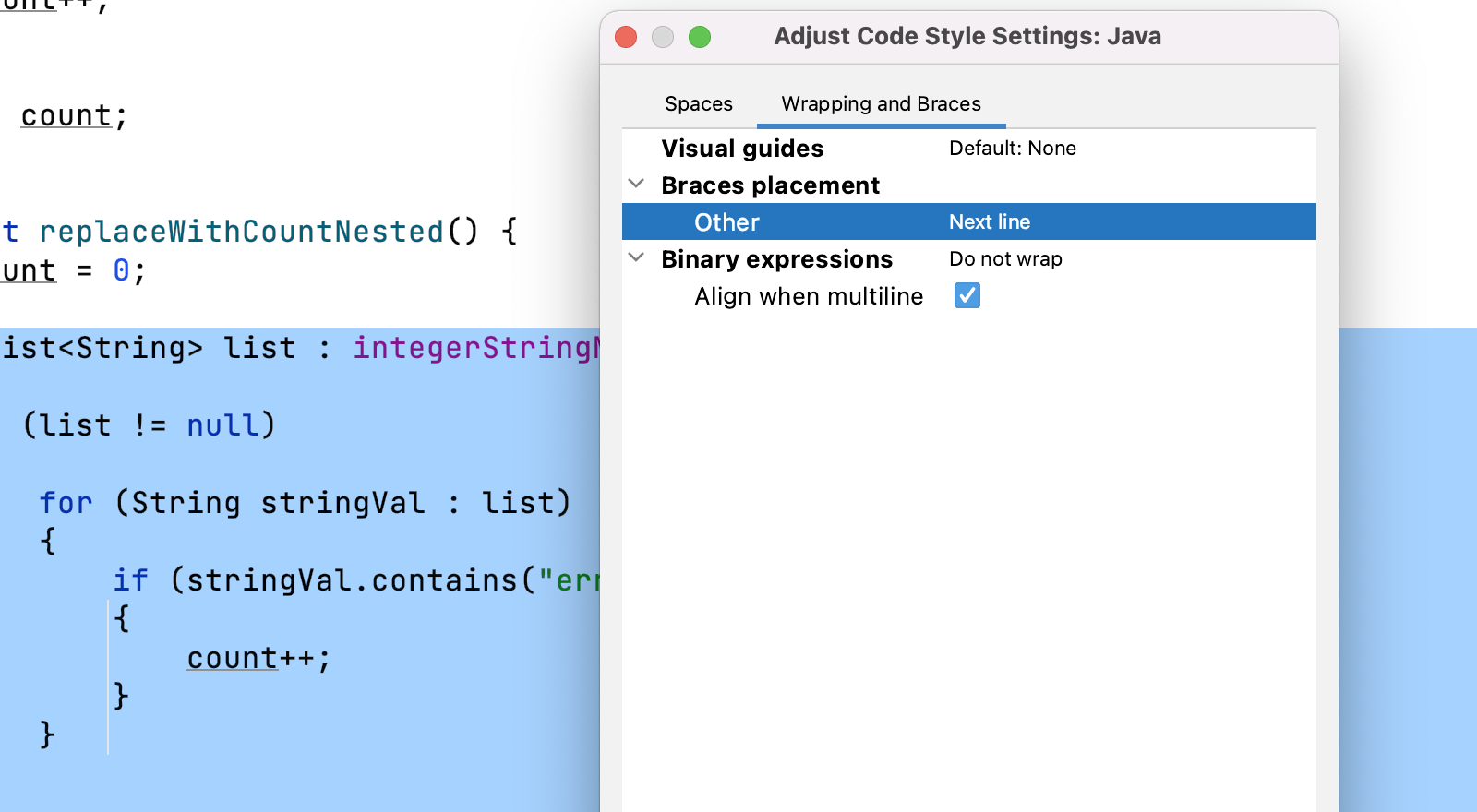 Adjust Code Style