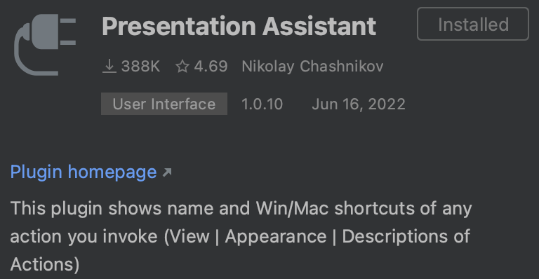 Presentation Assistant plugin