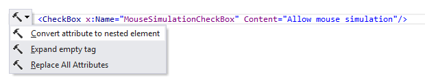 ReSharper: Convert attribute to nested element context action in XAML