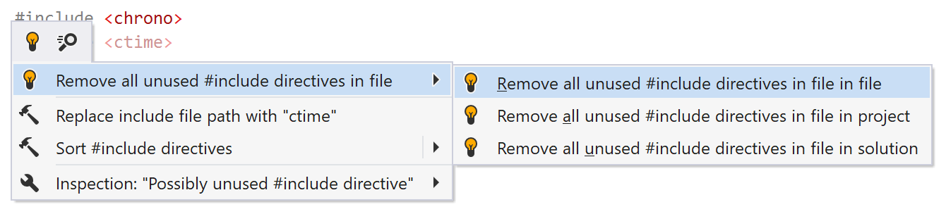Removing unused #include directives