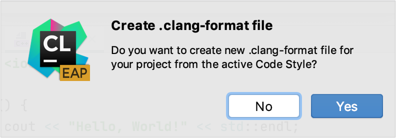 Create .clangformat from the current code style